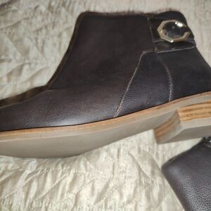 Cole Haan Lilah Buckle Ankle Boot 7B Brown Leather